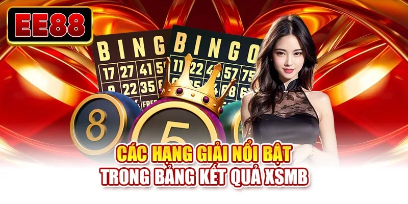Các hạng giải nổi bật trong bảng kết quả XSMB
